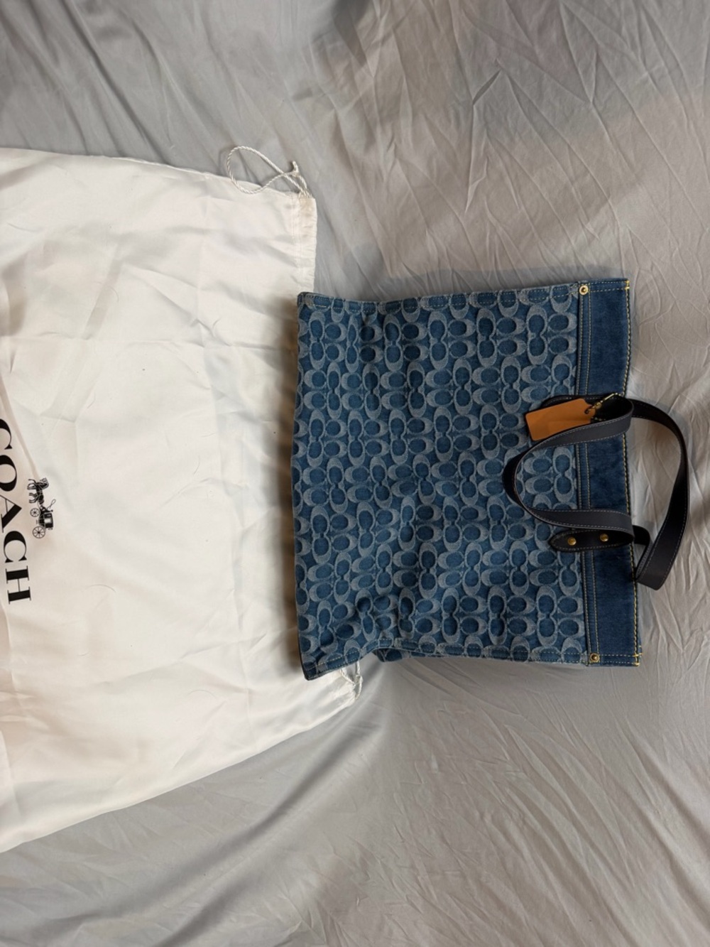 Coach Field Tote Bag 40 In Signature Denim